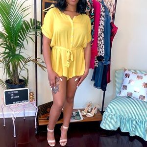 FashionsInSession yellow sun flower romper